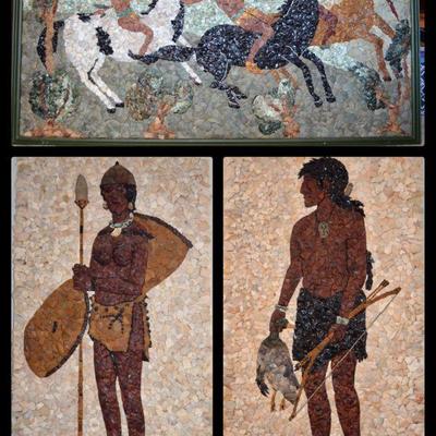 Native American themed flint mosaics