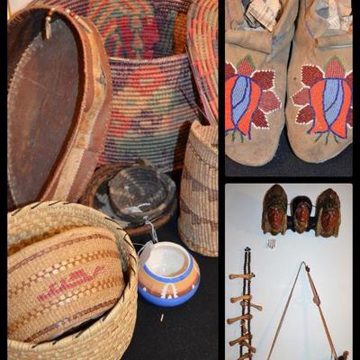 Vintage Mexican and Native American baskets