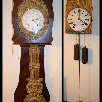 Antique French Morbier wag on wall clock