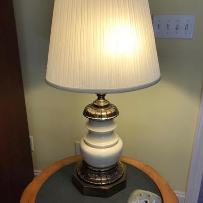 Porcelain and brass lamp $85