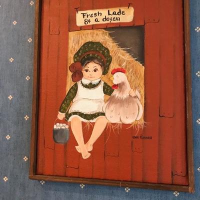 Girl with rooster $24