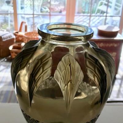 Art Deco crystal vase $110