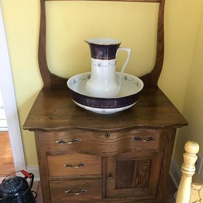 Antique washstand with towel rack $160
30 X 20 X 56 1/2