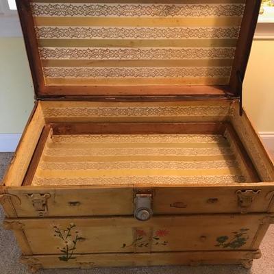 Antique painted trunk with tray $120
34 X 22 X 24
