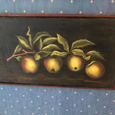 Oil painting of green apples $70
