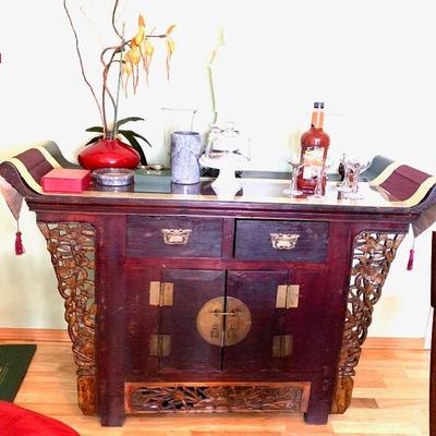 Antique Chinese Elm Wood Altar Cabinet