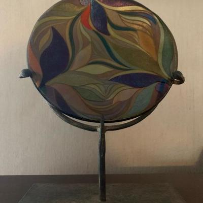 Art Glass Plate on Stand 
