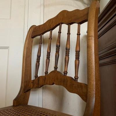 Bird's Eye Maple Cane Seat Chairs, PAIR 