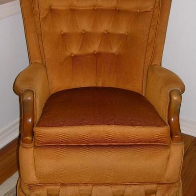 Gold Vintage Recliner, swivel Chair