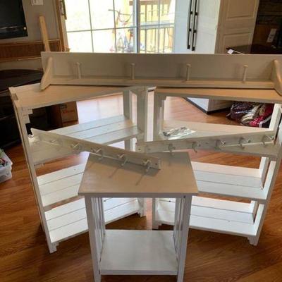 White Wooden Storage Tables & Shelves
