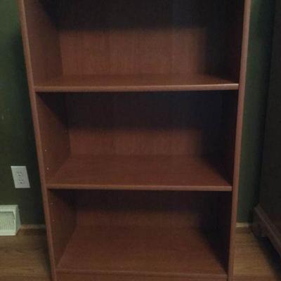 3-Shelf Wood & Veneer Bookcase