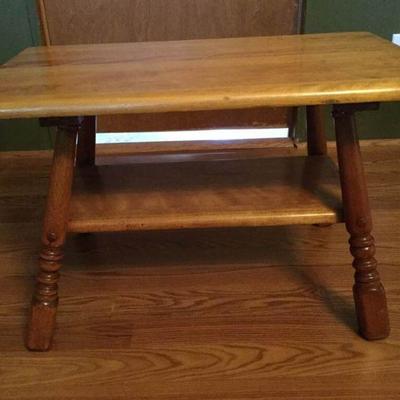Solid Wood End Table w/Shelf #2
