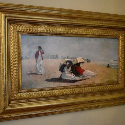 Framed artwork, East Hampton, NY beach scene