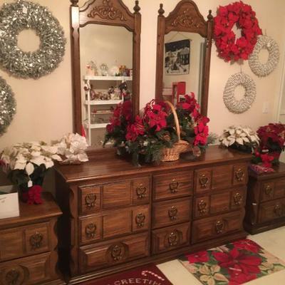 Wooden Dresser and two Night Stands