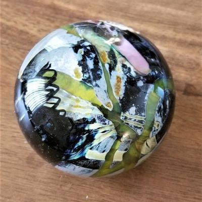 Studio glass paperweight by noted artist Mark Russell