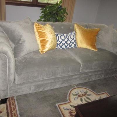 Stunning Like New Martha StewartÂ Gray Tufted Plush Sofa's