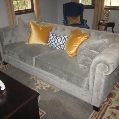 Stunning Like New Martha StewartÂ Gray Tufted Plush Sofa's