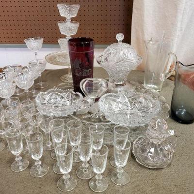 Glass Barware, Sterling Horse Vase