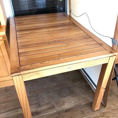 Vega Rectangular Wood Table w/ Slat Top