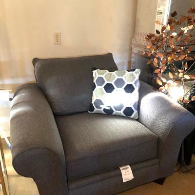 Upholstered Gray Arm Chair