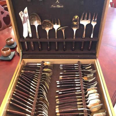 Jean-Claude Nickel/Bronze Rosewood Flatware 