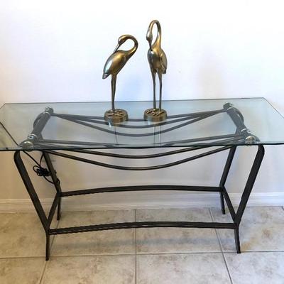 Black Metal W/Glass top Sofa/Entry Table