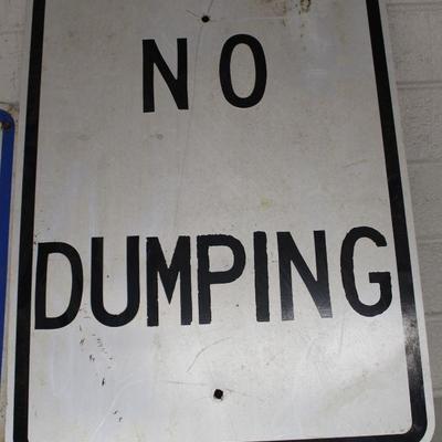 No dumping metal sign