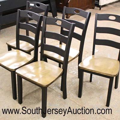  NEW 5 Piece Kitchen Dinette Set Painted Frame Natural Top Finish (table and 4 chairs) Auction Estimate $200-$400 â€“ Located Inside 