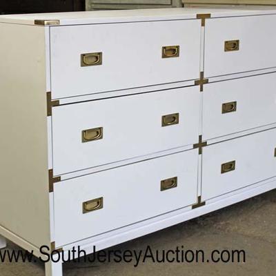  NEW White Campaign Style 6 Drawer Low Chest

Auction Estimate $200-$400 â€“ Located Inside 