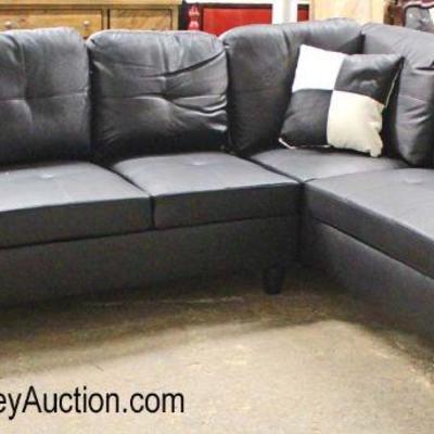  NEW Maumee Style Black Leather Style Sectional Sofa Chaise with Decorative Pillows

Auction Estimate $300-$600 â€“ Located Inside 