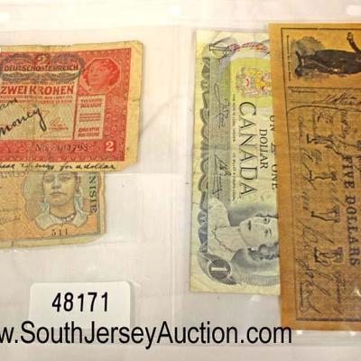  Sheet of Foreign Paper Money

Auction Estimate $5-$10 â€“ Located Glassware 
