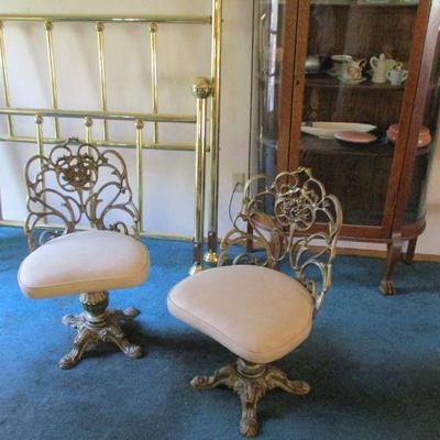 antique style brass bed full or queen size,also their are 4 RETO., matching chairs and table,  back in time, this estate is full of...