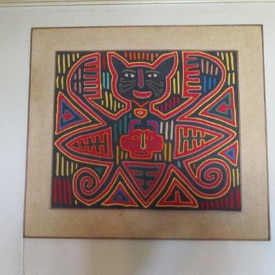 1960s Peruvian mola textile framed beautifully & handmade. The detail is stunning and will take your breath away!