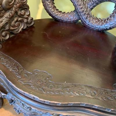 Japanese Carved Throne Chair with exceptional detailing! Circa 1800