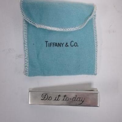 1093	TIFFANY & COMPANY STERLING SILVER SPRING LOADED CLIP  *DO IT TO-DAY* 3 IN L, .975 TROY OZ 
