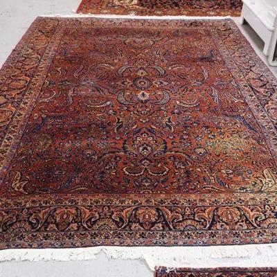 1138	ROOM SIZE RED ORIENTAL RUG, 12 FT 1 IN X 8 FT 8 IN 
