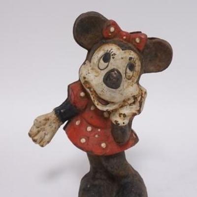 1174	MINNIE MOUSE CAST IRON BANK, 8 1/4 IN H 
