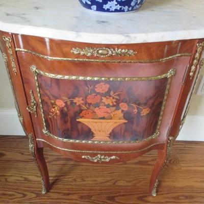 Italian Inlaid Marble Top Accent Furniture
