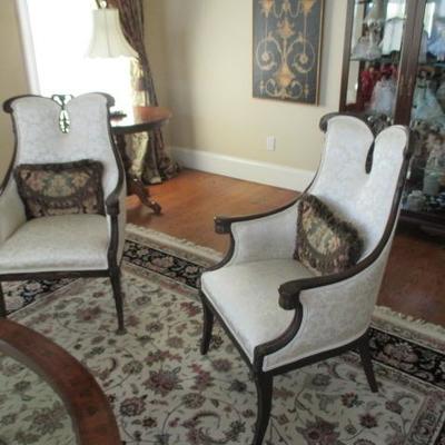 Simply Beautiful Newly Upholstered Fireside Chairs 