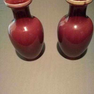 Antique Sang de Boef Oxblood Zingdezhen Zhi Porcelain Vases