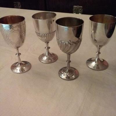 Four Magnificent Silver Goblets