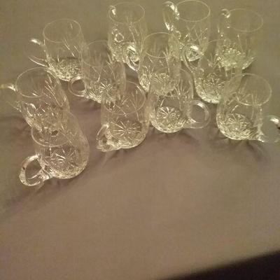 Set of Twelve Cut Crystal Beer Glasses