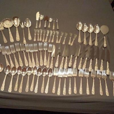 S. Kirk and Sons Antique Repousse Sterling Silver Flatware