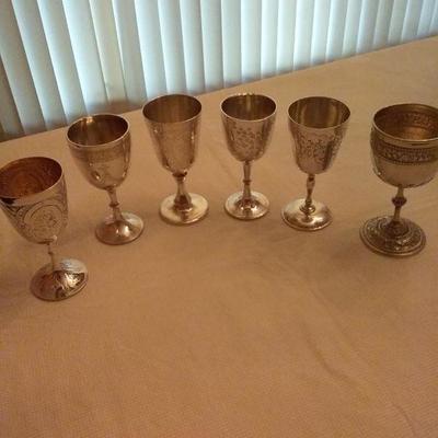 Six Magnificent and Unique Silver Goblets