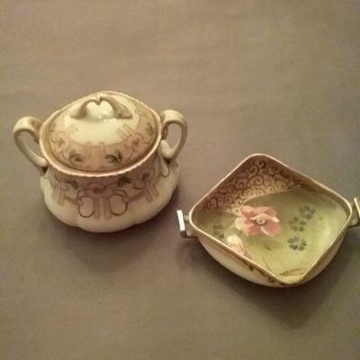Japanese 'Nippon' Porcelain Covered Dish and Condiment Dish