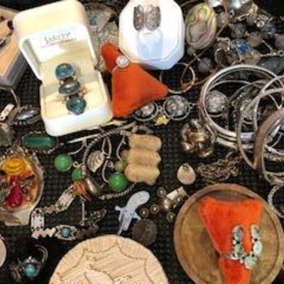 Collection of Costume Jewelry Some Sterling & Gold Jewelry 