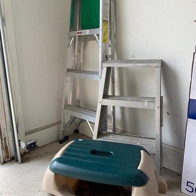 Large latter $40
Step ladder $35
Small green ladder $8