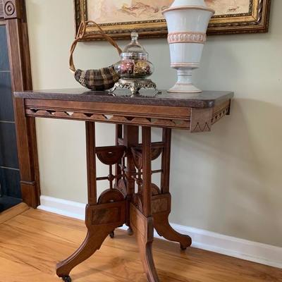 Brown marble top table $175