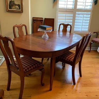 Virginia Galleries cherry dining table and chairs $850