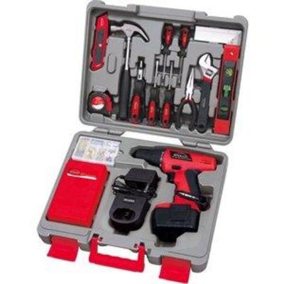 Apollo Tools 155-Piece Household Tool Kit with 12V Cordless Drill